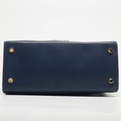 Pre Owned Michael Kors Blue Leather Medium Hamilton Tote