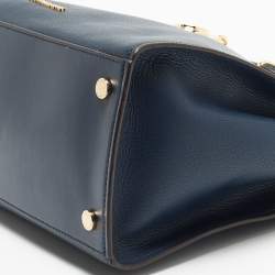 Pre Owned Michael Kors Blue Leather Medium Hamilton Tote