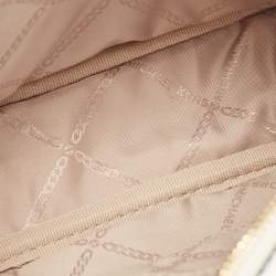 Pre Owned Michael Kors Blue/White Signature Coated Canvas and Leather Camera Bag