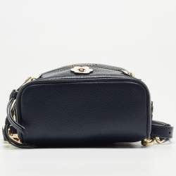 Michael Kors Blue Leather Mini Rhea Backpack
