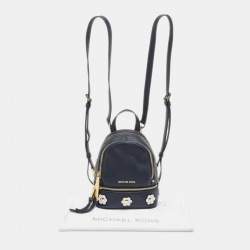 Michael Kors Blue Leather Mini Rhea Backpack