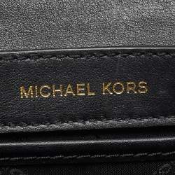 Pre Owned Michael Kors Black Quilted Leather Mini Whitney Top Handle Bag