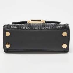 Pre Owned Michael Kors Black Quilted Leather Mini Whitney Top Handle Bag