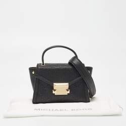 Pre Owned Michael Kors Black Quilted Leather Mini Whitney Top Handle Bag