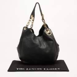 Pre Owned MICHAEL Michael Kors Black Soft Leather Fulton Hobo