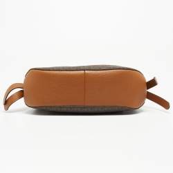 Pre Owned Michael Kors Brown Signature Coated Canvas and Leather Grand Logo Messenger Bag