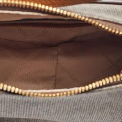 Pre Owned Michael Kors Brown Signature Coated Canvas and Leather Grand Logo Messenger Bag