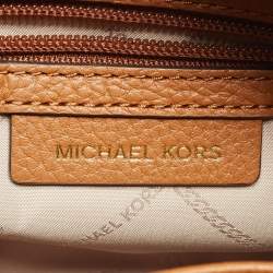 Pre Owned Michael Kors Brown Signature Coated Canvas and Leather Grand Logo Messenger Bag