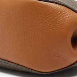 Pre Owned Michael Kors Brown Signature Coated Canvas and Leather Grand Logo Messenger Bag