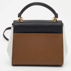 Pre Owned Michael Kors Tricolor Leather Mini Karla Top Handle Bag