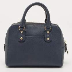 Pre Owned Michael Kors Navy Blue Saffiano Leather Mini Sandrine Satchel