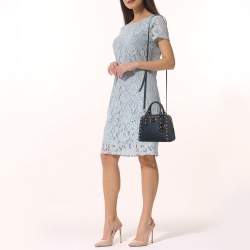 Pre Owned Michael Kors Navy Blue Saffiano Leather Mini Sandrine Satchel