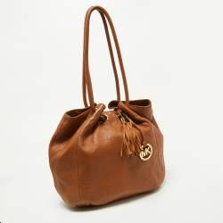 MICHAEL Michael Kors Tan Leather Tassel Hobo