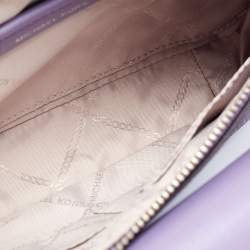 Pre Owned Michael Kors Lavender Signature Coated Canvas and Leather Jet Set Charm 4in1 Crossbody Bag