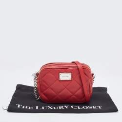 Michael Kors Red Quilted Leather Camera Shoulder Bag