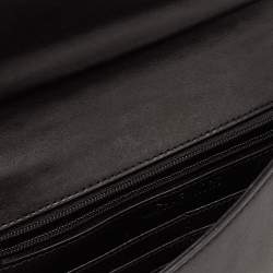 Pre Owned Michael Kors Black Leather Natalia Tile Studded Flap Clutch