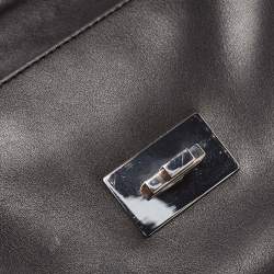 Pre Owned Michael Kors Black Leather Natalia Tile Studded Flap Clutch