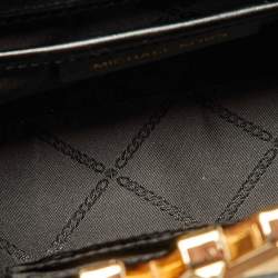 Pre Owned Michael Kors Black Leather Karlie Top Handle Bag