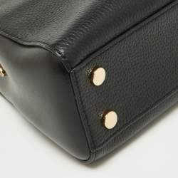 Pre Owned Michael Kors Black Leather Karlie Top Handle Bag