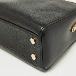 Pre Owned Michael Kors Black Leather Karlie Top Handle Bag