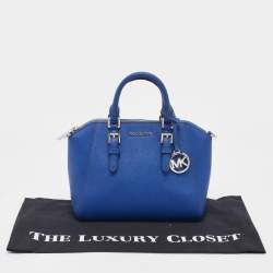 Pre Owned Michael Kors Dark Blue Leather Medium Ciara Satchel