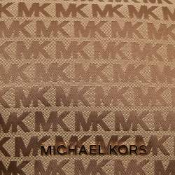 Pre Owned Michael Kors Beige Signature Canvas Bedford Hobo