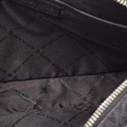 Pre Owned Michael Kors Black/Grey Signature Coated Canvas and Leather Jet Set Camera Crossbody Bag