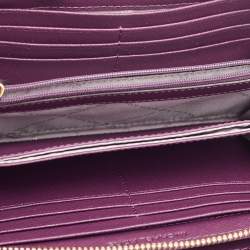 Pre Owned Michael Kors Plum Saffiano Leather Tina Crossbody Clutch