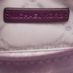 Pre Owned Michael Kors Plum Saffiano Leather Tina Crossbody Clutch