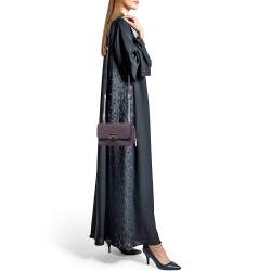 Pre Owned Michael Kors Plum Saffiano Leather Tina Crossbody Clutch