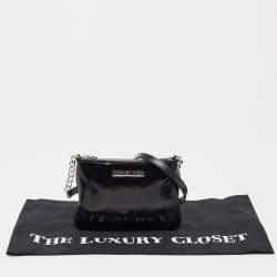 Pre Owned Michael Kors Black Patent Leather Zip Crossbody Bag