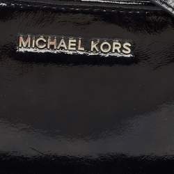 Pre Owned Michael Kors Black Patent Leather Zip Crossbody Bag