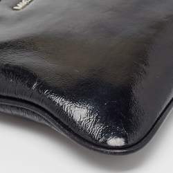Pre Owned Michael Kors Black Patent Leather Zip Crossbody Bag