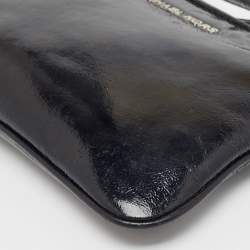 Pre Owned Michael Kors Black Patent Leather Zip Crossbody Bag