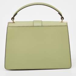 Pre Owned Michael Kors Green Saffiano Leather Greenwich Top Handle Bag