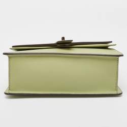 Pre Owned Michael Kors Green Saffiano Leather Greenwich Top Handle Bag