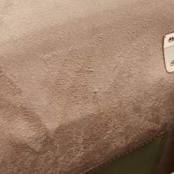 Pre Owned Michael Kors Green Saffiano Leather Greenwich Top Handle Bag