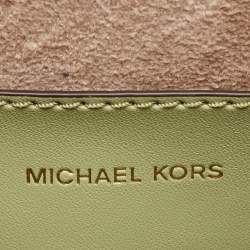 Pre Owned Michael Kors Green Saffiano Leather Greenwich Top Handle Bag