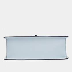 Pre Owned Michael Kors Light Blue Saffiano Leather Medium Greenwich Top Handle Bag