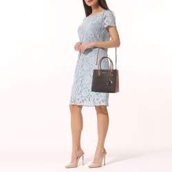 مملوكة مسبقًا Michael Kors Brown Signature Coated Canvas and Leather Mini Mercer Tote