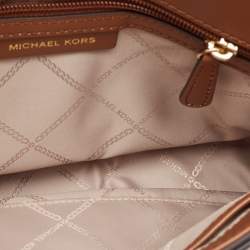 Pre Owned Michael Kors Brown Leather Medium Brooklyn Top Handle Bag