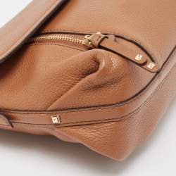 Pre Owned Michael Kors Brown Leather Medium Brooklyn Top Handle Bag