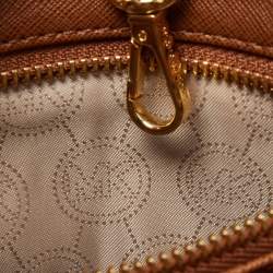 Pre Owned MICHAEL Michael Kors Brown Saffiano Leather Small Jet Set Travel Tote