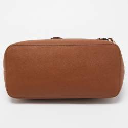 Pre Owned MICHAEL Michael Kors Brown Saffiano Leather Small Jet Set Travel Tote