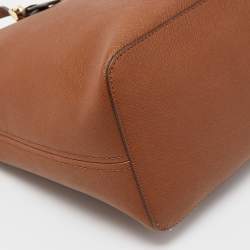 Pre Owned MICHAEL Michael Kors Brown Saffiano Leather Small Jet Set Travel Tote