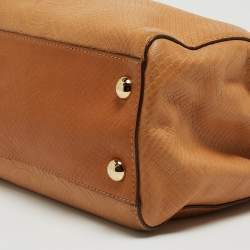 Pre Owned Michael Kors Tan Python Embossed Leather Hamilton North South Tote