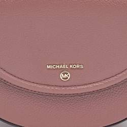 Pre Owned Michael Kors Old Rose Leather Jet Set Charm Crossbody Bag