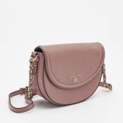 Pre Owned Michael Kors Old Rose Leather Jet Set Charm Crossbody Bag