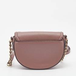 Pre Owned Michael Kors Old Rose Leather Jet Set Charm Crossbody Bag