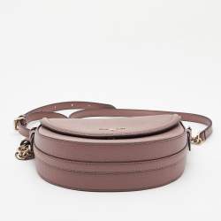 Pre Owned Michael Kors Old Rose Leather Jet Set Charm Crossbody Bag